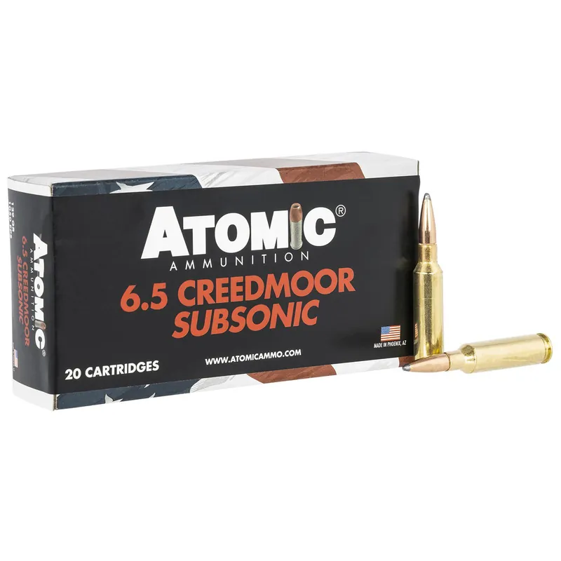 Atomic Ammunition 00482 Rifle Subsonic 6.5Creedmoor 129gr Jacket Hollow Point 20 Per Box/10 Case
