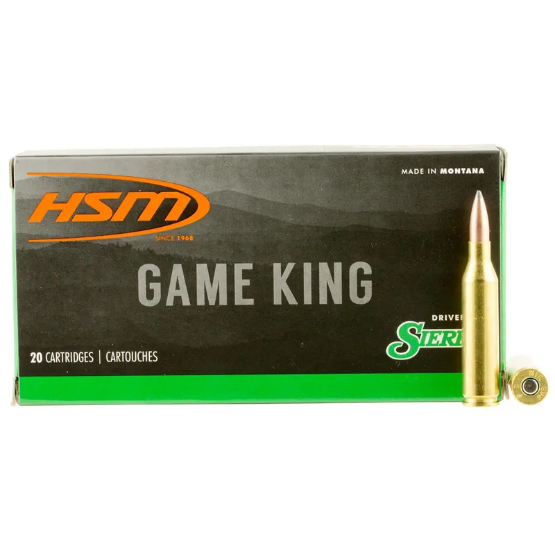 HSM 24317N Game King 243 Win 100 gr Sierra GameKing Spitzer Boat Tail 20 Per Box/ 25 Case