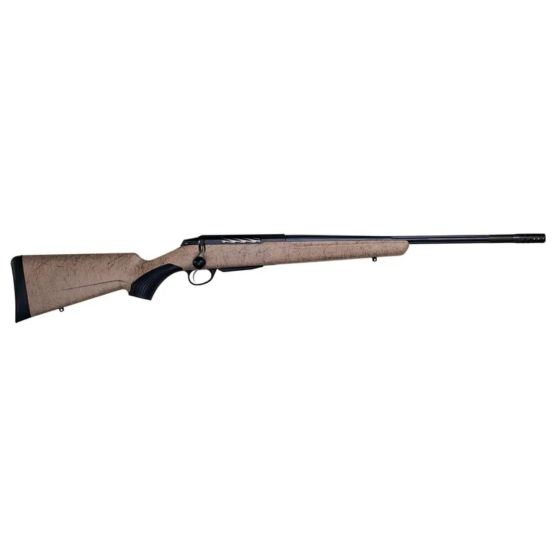 Tikka JRTXRT37124 T3x Roughtech 7mm PRC 3+1 24.30" Black Fluted Threaded Barrel, Black Steel Drilled & Tapped Receiver, Tan Roughtech Synthetic Stock, Right Hand