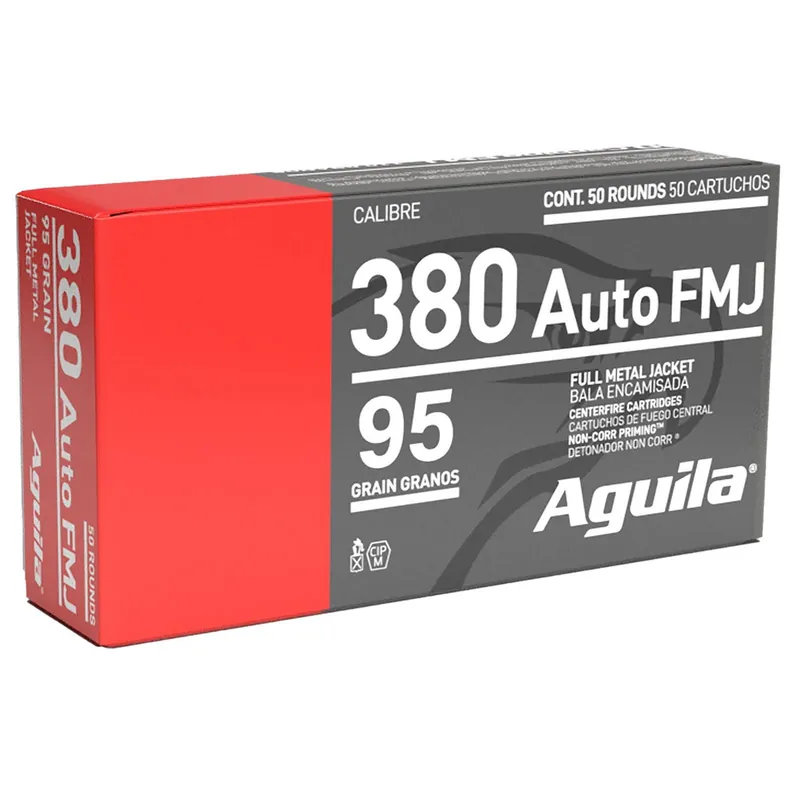 Aguila 1E802110 380ACP 95gr Full Metal Jacket 50 Per Box/20 Case