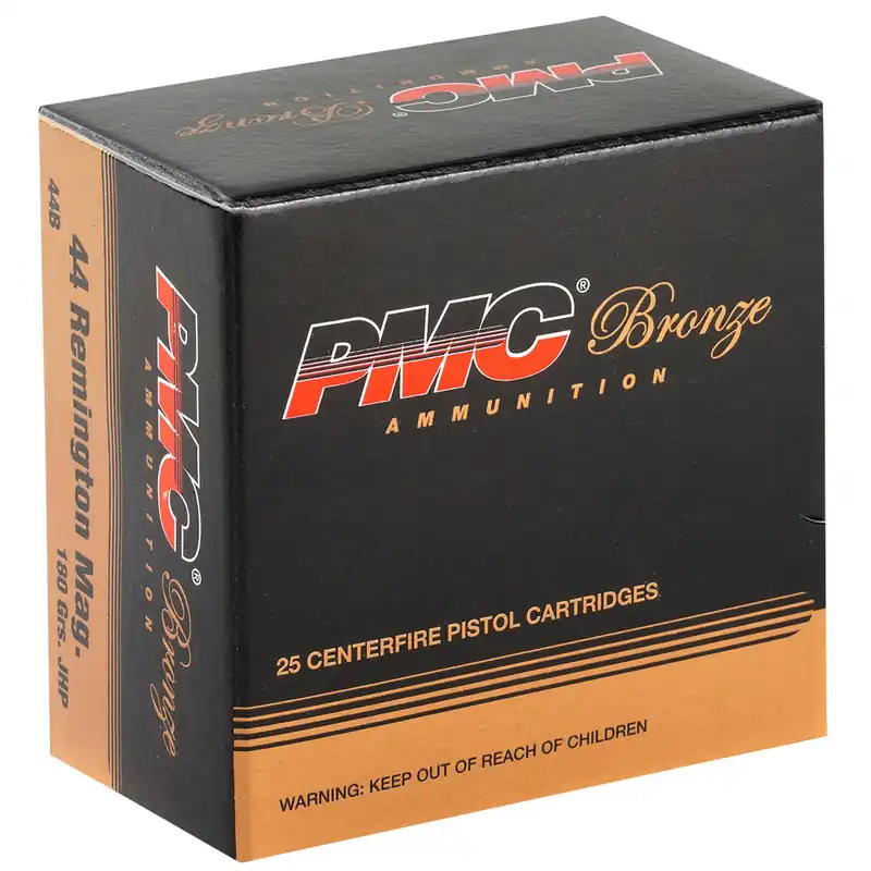 PMC 44B Bronze 44RemMag 180gr Jacketed Hollow Point 25 Per Box/20 Case
