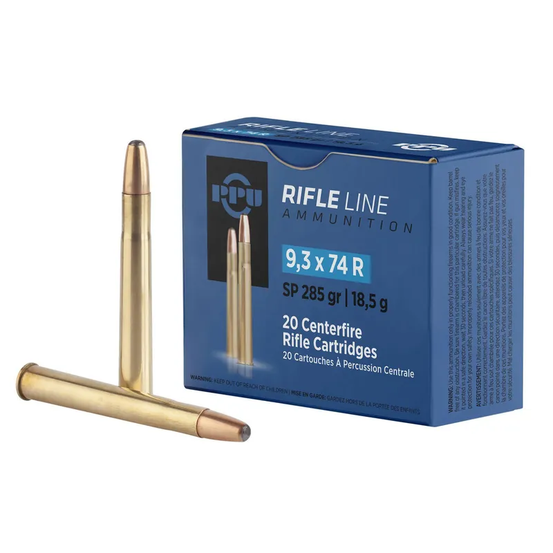 PPU PP9374 Metric Rifle 9.3mmx74R 285gr Soft Point 20 Per Box/10 Case