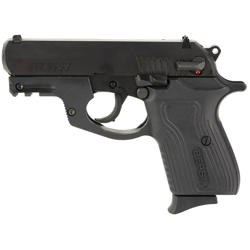 Bersa TPR380M TPR Compact Frame 380 ACP 8+1 3.50" Black Barrel, Matte Black Steel Serrated Slide, Matte Black Frame, Right Hand