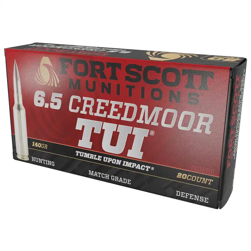 Fort Scott Munitions 65CM-140-SCV2 Tumble Upon Impact (TUI) 6.5Creedmoor 140gr Solid Copper Spun 20 Per Box/10 Case