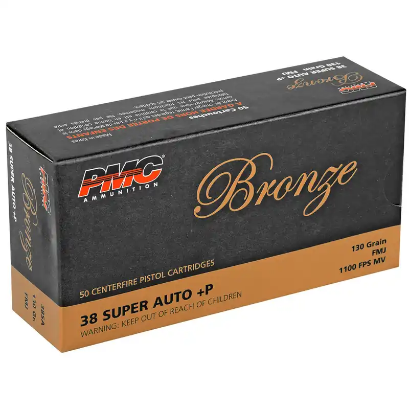 PMC 38SA Bronze 38Super+P 130gr Full Metal Jacket 50 Per Box/20 Case