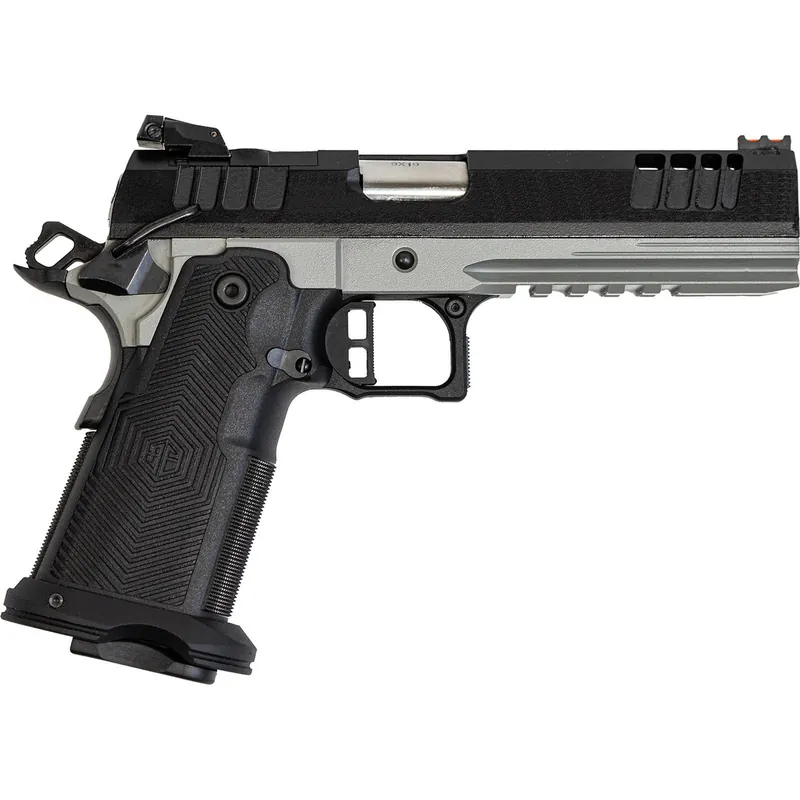 Great Lakes Firearms GL1911DS9FSSSRK 1911 DS Synergy 9mm Luger 20+1 5" Optic Cut/Serrated Cerakote Black Molded Grip Bull Shark Frame