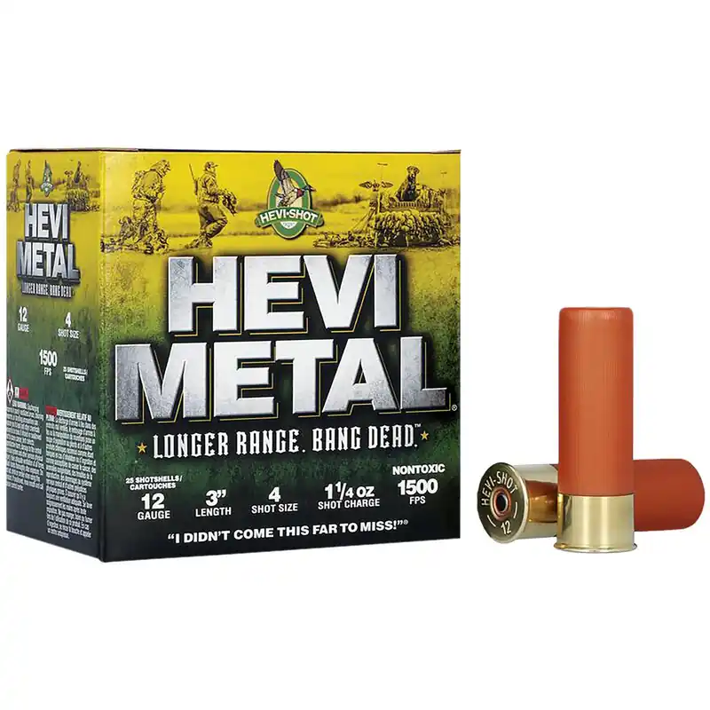HEVI-Metal HS38004 HEVI-Metal Longer Range 12Gauge 3" 1 1/4oz 4Shot 25 Per Box/10 Case