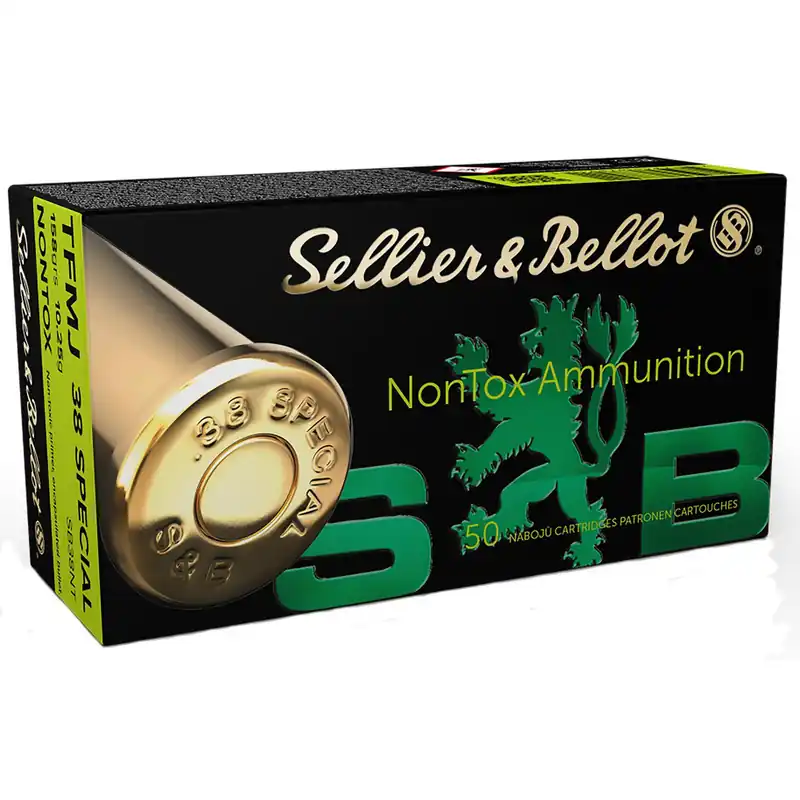 Sellier & Bellot SB38NT Handgun Non-Tox 38Special 158gr Total Full Metal Jacket 50 Per Box/20 Case