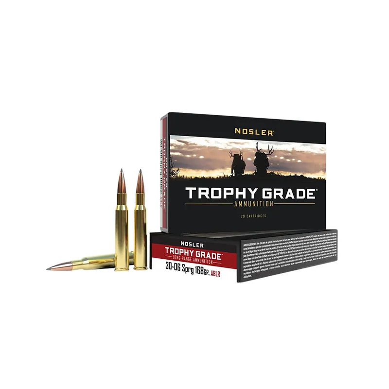 Nosler 60102 Trophy Grade Long-Range 30-06Springfield 168gr Nosler Spitzer AccuBond Long Range 20 Per Box/10 Case