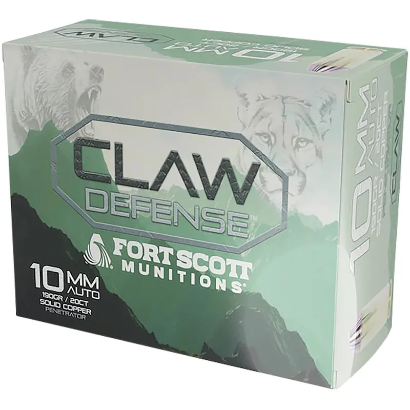 Fort Scott Munitions 10MM190SCVFNCD Claw Defense 10mm 190gr 20 Per Box/25 Case