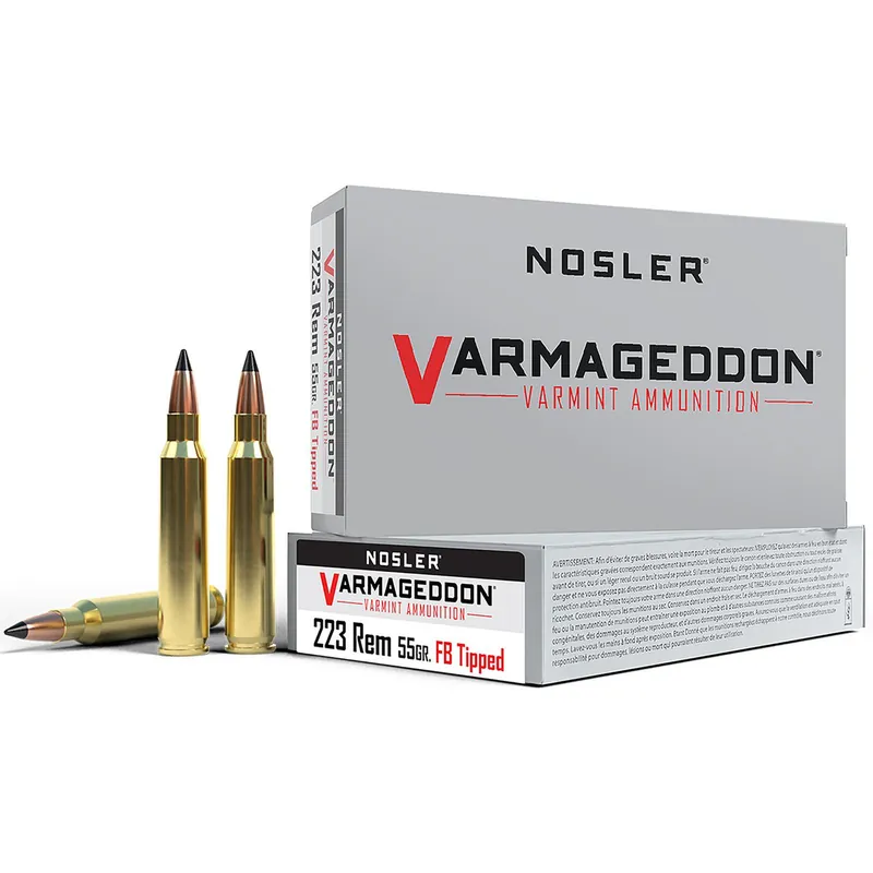 Nosler 65145 Varmageddon 223Rem 55gr Flat Base Tipped 20 Per Box/20 Case