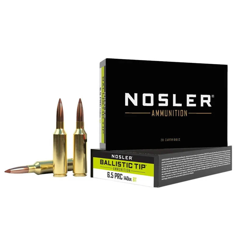 Nosler 43457 Ballistic Tip 6.5PRC 140gr Spitzer Boat Tail 20 Per Box/10 Case
