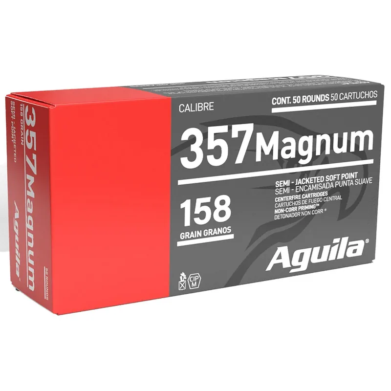 Aguila 1E572823 357Mag 158gr Semi Jacketed Soft Point 50 Per Box/20 Case