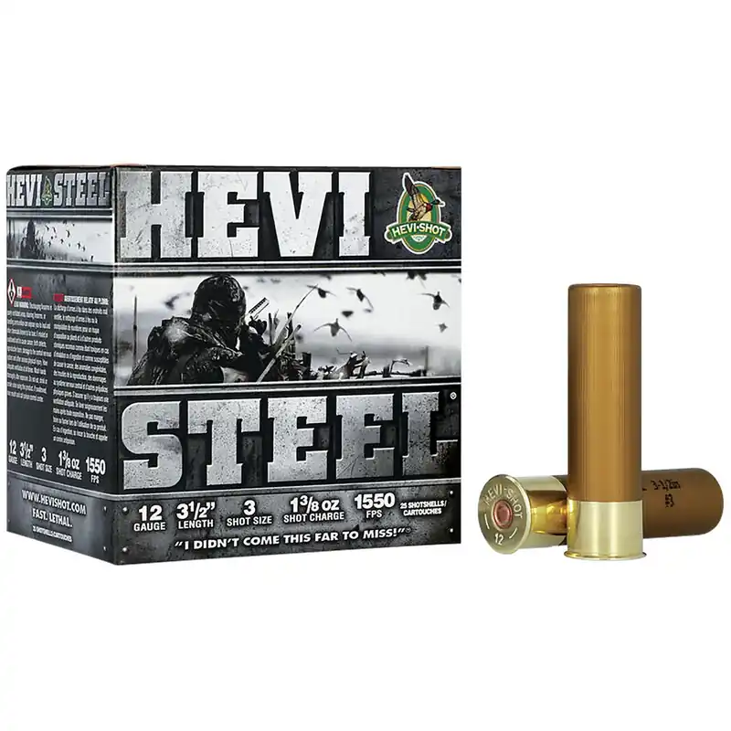 HEVI-Shot HS65003 HEVI-Steel 12Gauge 3.50" 1 3/8oz 3Shot 25 Per Box/10 Case