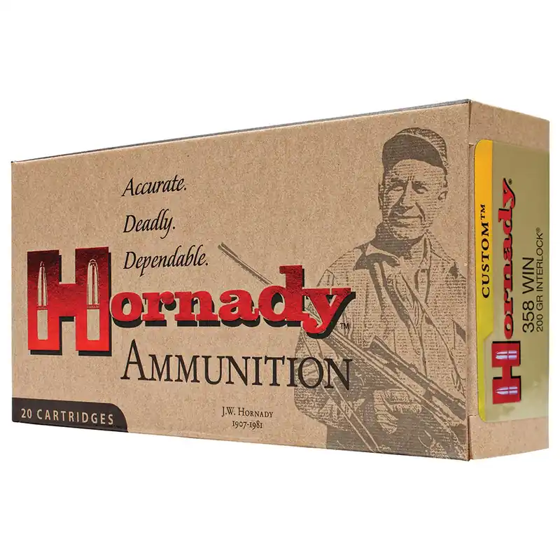 Hornady 91318 Custom 358Win 200gr InterLock Spire Point 20 Per Box/10 Case