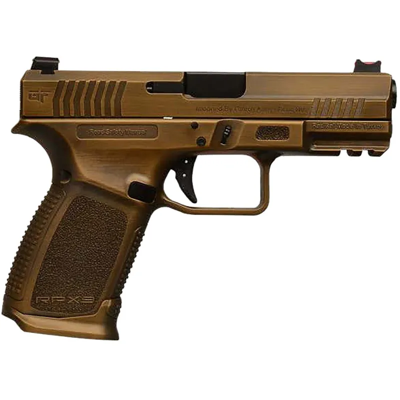 Gforce Arms GFRPX3C9BNZ Exodus 9mm Luger 15+1 4.02" Black Steel Barrel, Bronze Cerakote Serrated Steel Slide, Bronze Cerakote Polymer Frame w/Accessory Rail, Textured Grip