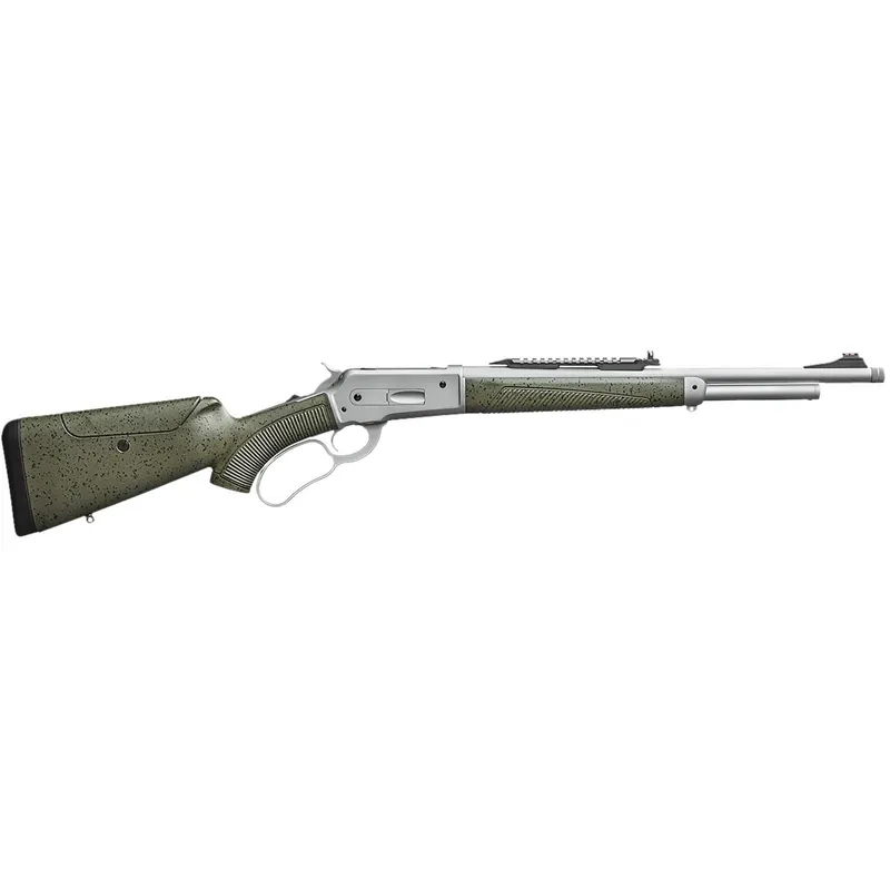 Davide Pedersoli 010G732457 Boarbuster Guidemaster-X 45-70 Gov 5+1 19" Silver Cerakote Threaded Barrel & Receiver w/Picatinny Rail, Green Adj Cheek Riser Synthetic Stock
