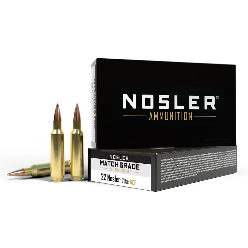 Nosler 60124 Match Grade RDF 22Nosler 70gr RDF Hollow Point Boat Tail 20 Per Box/10 Case