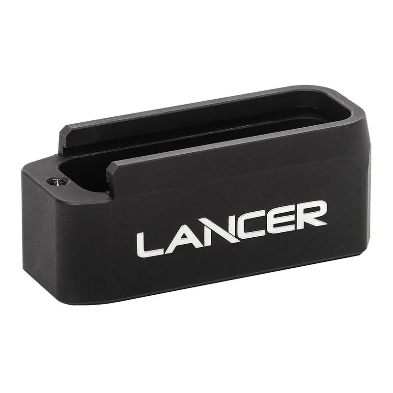 Lancer EXTBP06BLK L5AWM Magazine Base Pad Extended 6rd Compatible w/ Lancer L5 Advance Warfighter Magazine Black Aluminum