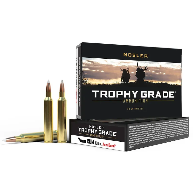 Nosler 60048 Trophy Grade 7mmRUM 160gr Nosler Spitzer Partition 20 Per Box/10 Case