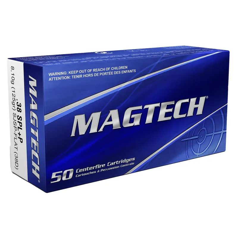 Magtech 38D Range/Training 38Special+P 125gr Semi Jacketed Soft Point Flat 50 Per Box/20 Case