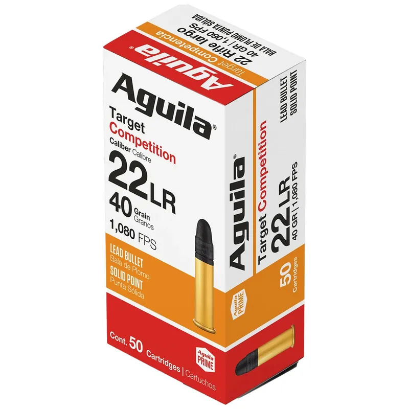 Aguila 1B220514 Competition 22LR 40gr Lead Solid Point 50 Per Box/20 Case