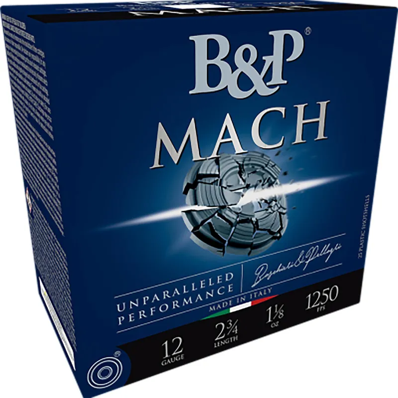 B&p Ammunition 12B1F2L8 Mach LV 12Gauge 2.75" 1oz 8Shot 25 Per Box/10 Case
