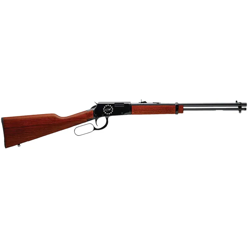Rossi RL22181WD-EN23 Rio Bravo 22 LR 15+1 18" Black Polished Alloy Steel Barrel, Black Engraved w/Stars "1776" Alloy Steel Receiver, Hardwood Fixed Stock, Right Hand