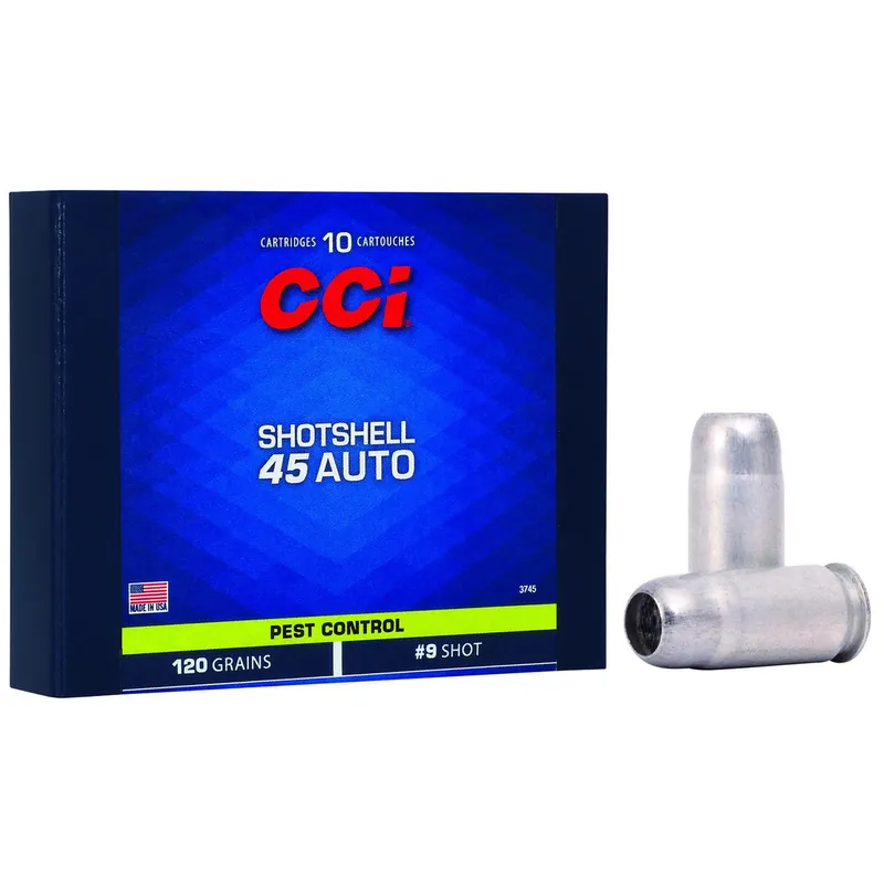 CCI 3745 Pest Control Shotshell 45ACP 120gr 9Shot 10 Per Box/20 Case