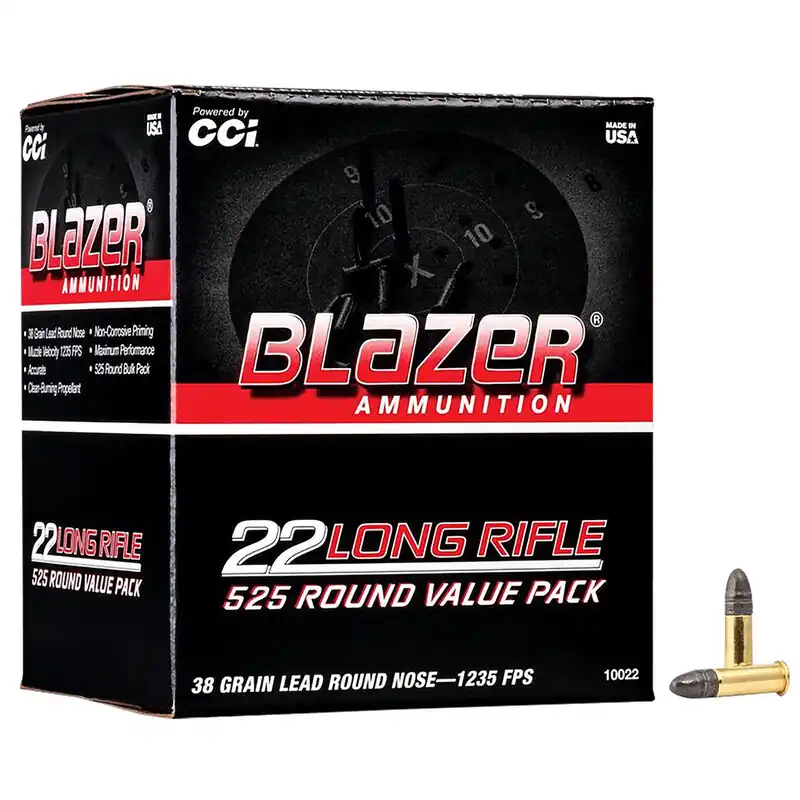 CCI 10022 Blazer Rimfire 22LR 38gr Lead Round Nose 525 Per Box/10 Case