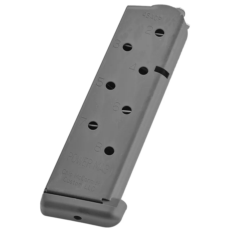CMC Products 16131C Power Mag 8rd 45 ACP Fits 1911 Government Black Stainless Steel