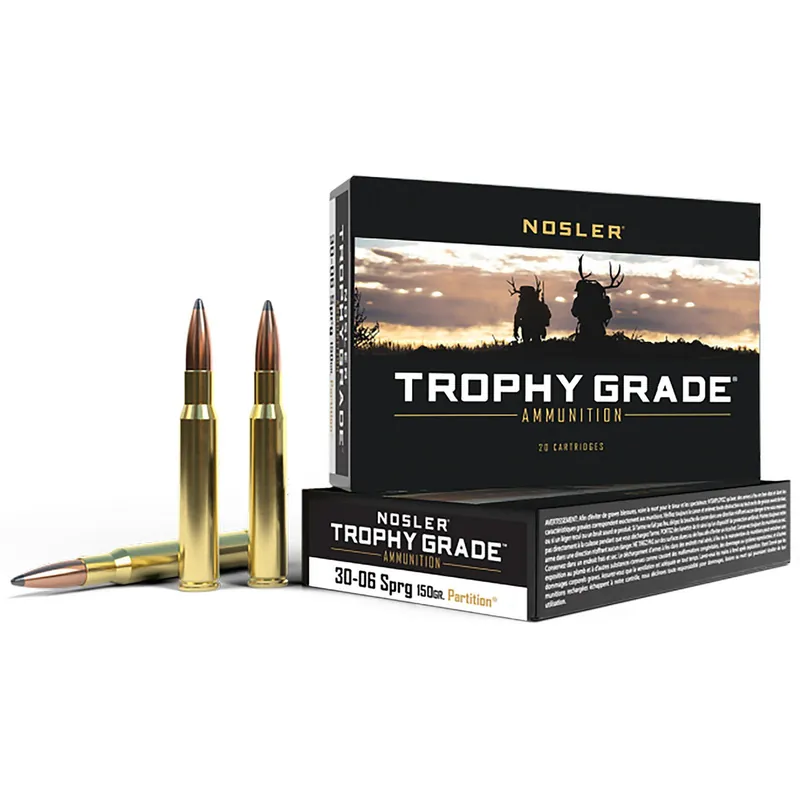 Nosler 60055 Trophy Grade 30-06Springfield 150gr Nosler Spitzer Partition 20 Per Box/10 Case