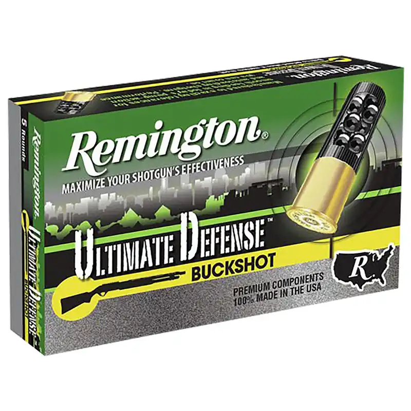 Remington Ammunition 20711 Ultimate Defense Buckshot 12Gauge 2.75" 00Buck Shot 5 Per Box/20 Case