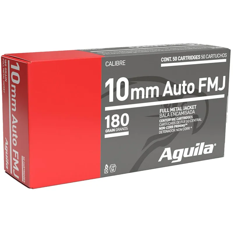 Aguila 1E102110 10mm Auto 180gr Full Metal Jacket 50 Per Box/20 Case