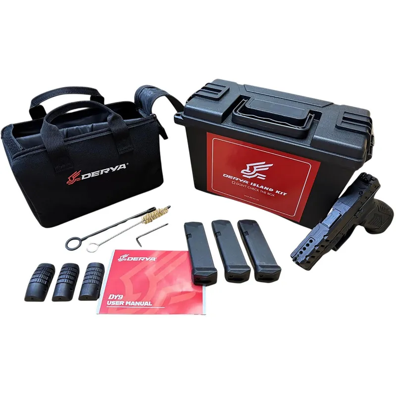 Derya Firearms 10L.DY9.ISL.US DY9 Island Kit 9mm Luger 10+1 3.86" Black Melonite Steel Barrel, Black Melonite Steel Optics Ready/Serrated Slide, Black Melonite Polymer Frame, RMR Footprint