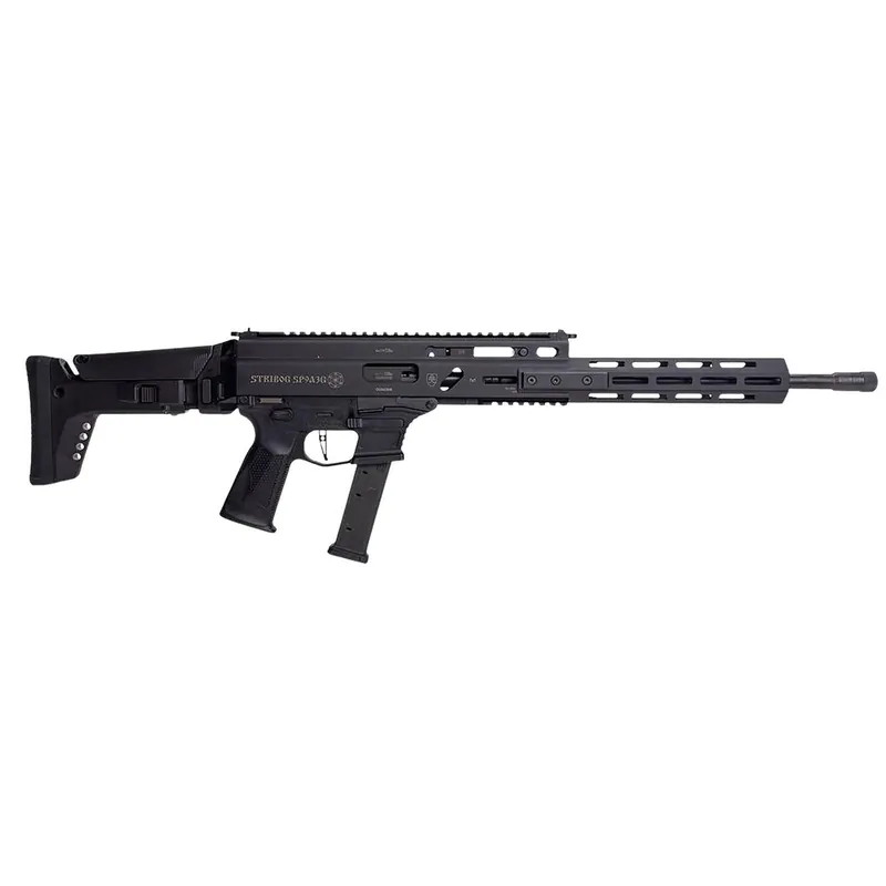 Grand Power 810091156094 Stribog SP9A3G 9mm Luger 16" Black Barrel, Black Receiver, Polymer Stock & Grip