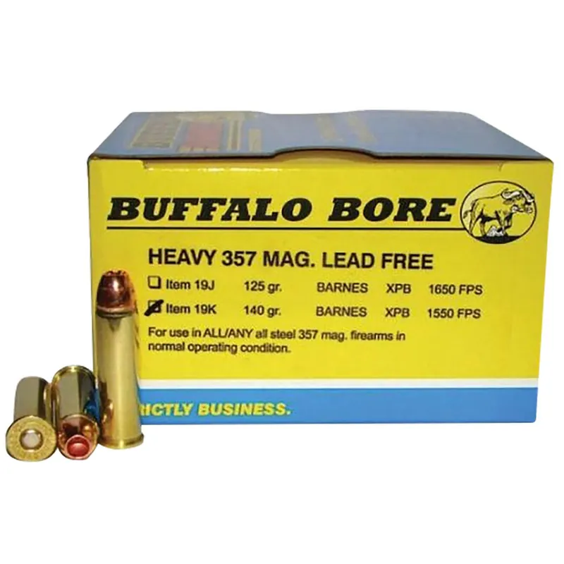 Buffalo Bore Ammunition 19K20 Buffalo-Barnes Strictly Business 357Mag 140gr Barnes VOR-TX XPB Lead Free 20 Per Box/12 Case