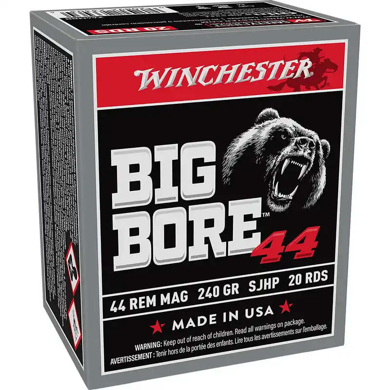 Winchester Ammo X44MBB Big Bore 44RemMag 240gr Semi Jacketed Hollow Point 20 Per Box/10 Case