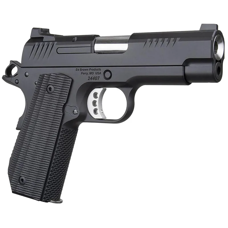 Ed Brown EVOKC9LW 1911 EVO KC Lightweight 9mm Luger 7+1 4" Stainless Bull Barrel, Black Gen4 Serrated Slide, Black Gen4 Carbon Steel Frame w/Beavertail, Black Grips