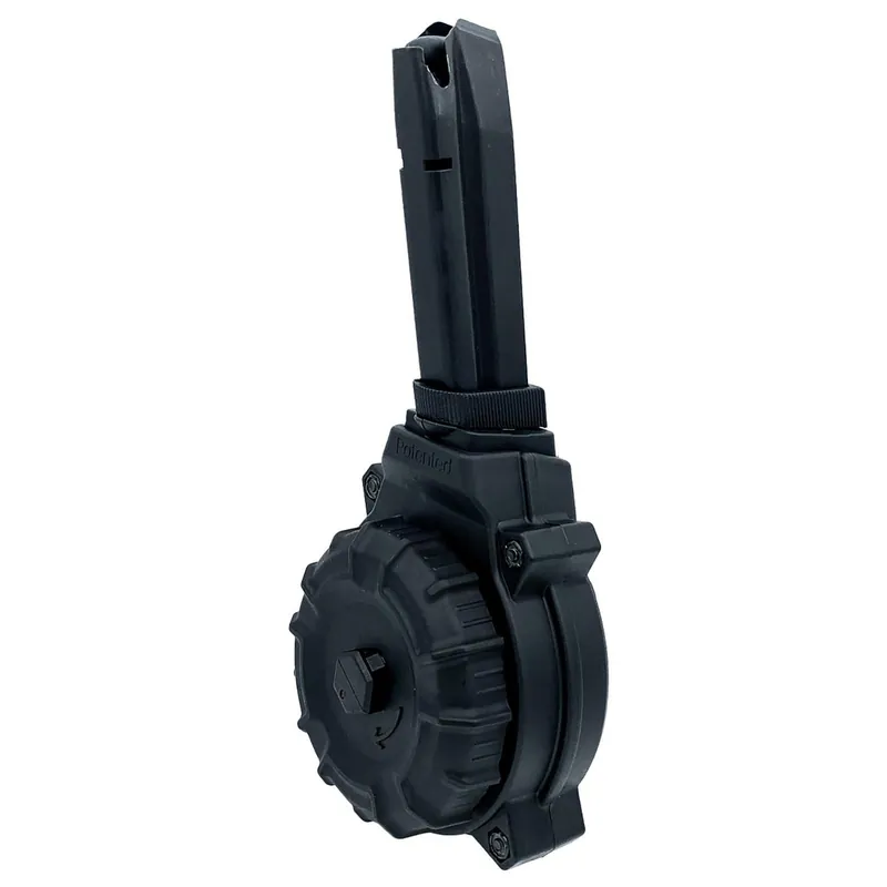 ProMag DRMA56 50rds Drum 9mm Fits Browning Hi-Power Black Polymer