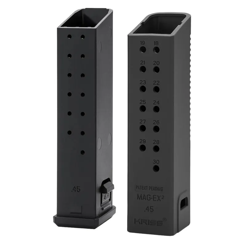 Kriss USA KVAMX2K90BL00 Mag-Ex2 Extension Kit Extended 9mm Luger 40rd Compatible w/Glock 17 Gen3-5 17rd Magazines Black Polymer