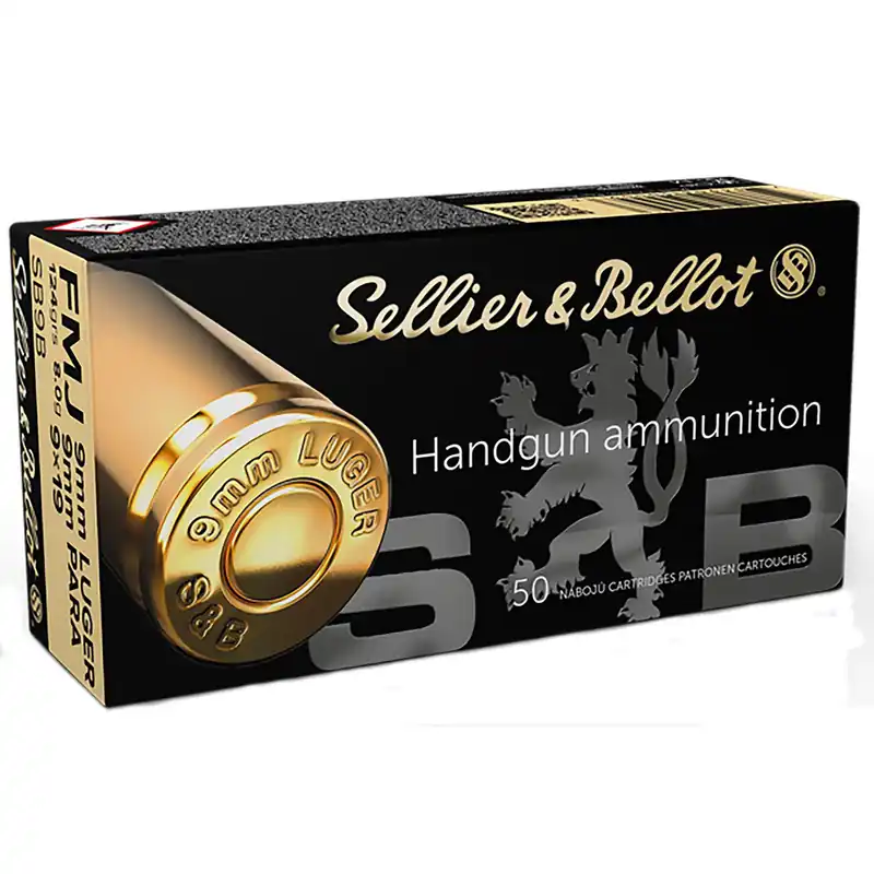 Sellier & Bellot SB9B Handgun 9mmLuger 124gr Full Metal Jacket 50 Per Box/20 Case