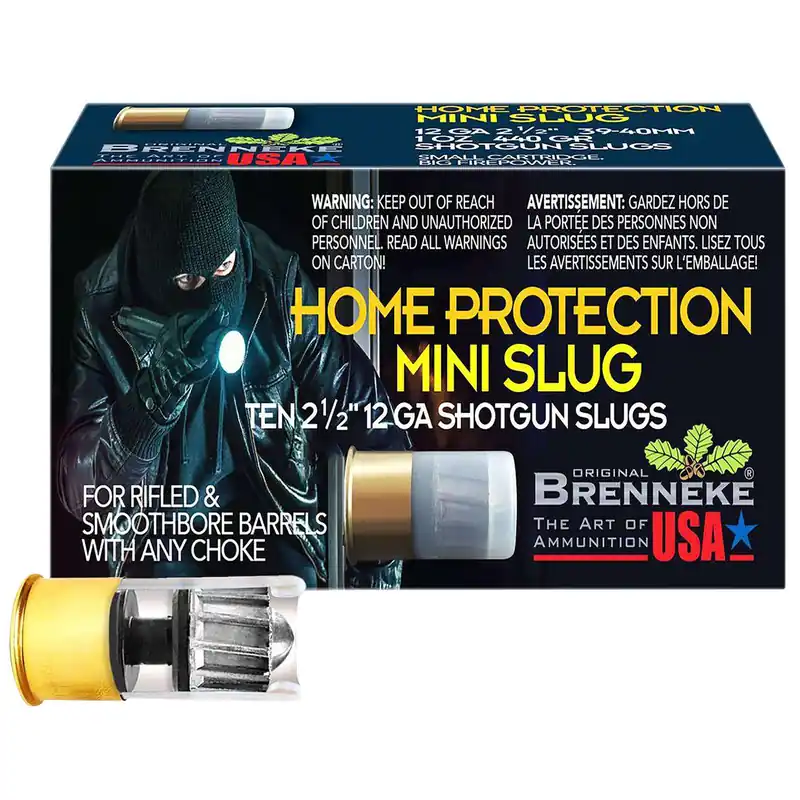 Brenneke SL122MS Home Protection Mini Slug 12Gauge Slug Shot 10 Per Box/25 Case