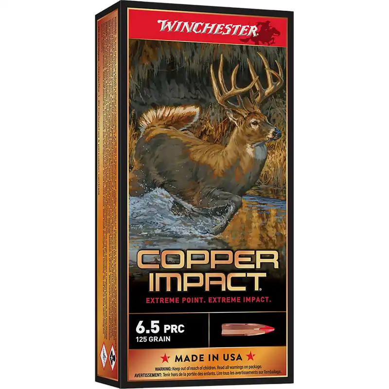 Winchester Ammo X65PCLF Copper Impact 6.5PRC 125gr Copper Extreme Point Lead Free 20 Per Box/10 Case