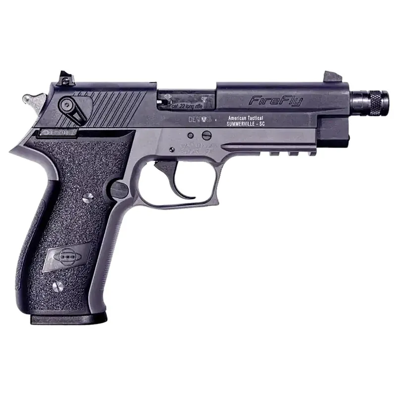 GSG GERG2213TFFSA FireFly 22 LR 13+1 4.90" Black Threaded Barrel, Aluminum Serrated Slide, Smoke Gray Aluminum Frame w/Picatinny Rail, Textured Grip