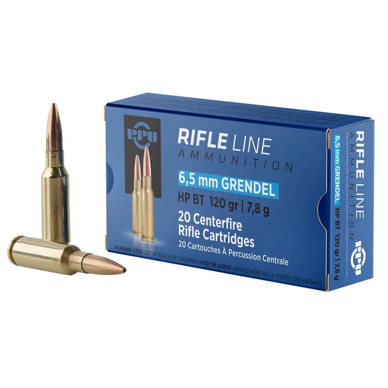PPU PP6GH Standard Rifle 6.5Grendel 120gr Hollow Point Boat Tail 20 Per Box/25 Case