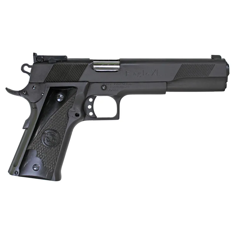 Iver Johnson Arms EAGLEXL10DS Eagle XL Full Size Frame 10mm Auto 15+1 6" Stainless Steel Barrel, Matte Black Steel Long/Serrated Slide, Black Steel Frame w/Beavertail, G10 Grip