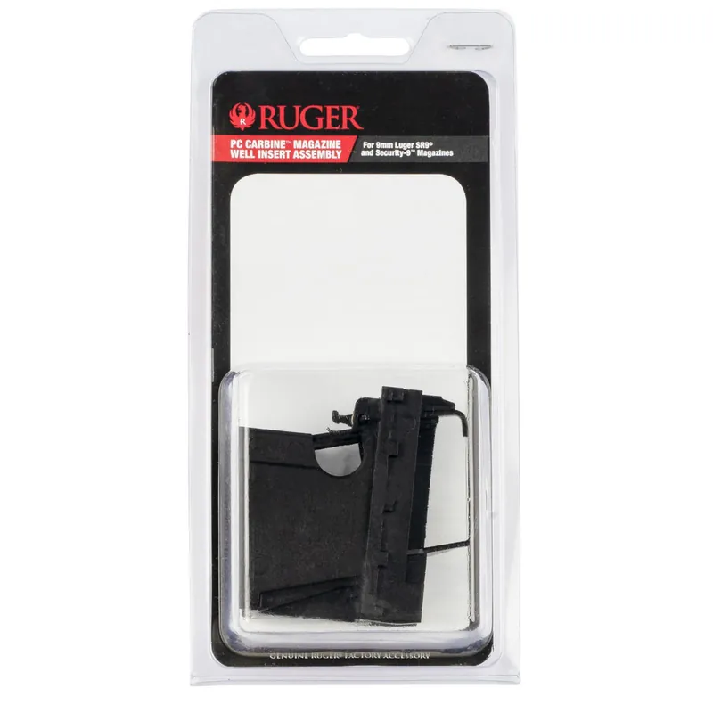 Ruger 90653 Mag Well Insert Assembly 9mm Luger 40 S&W Fits Ruger PC Carbine, Compatible w/Ruger SR & Security-9 Mags Black Polymer