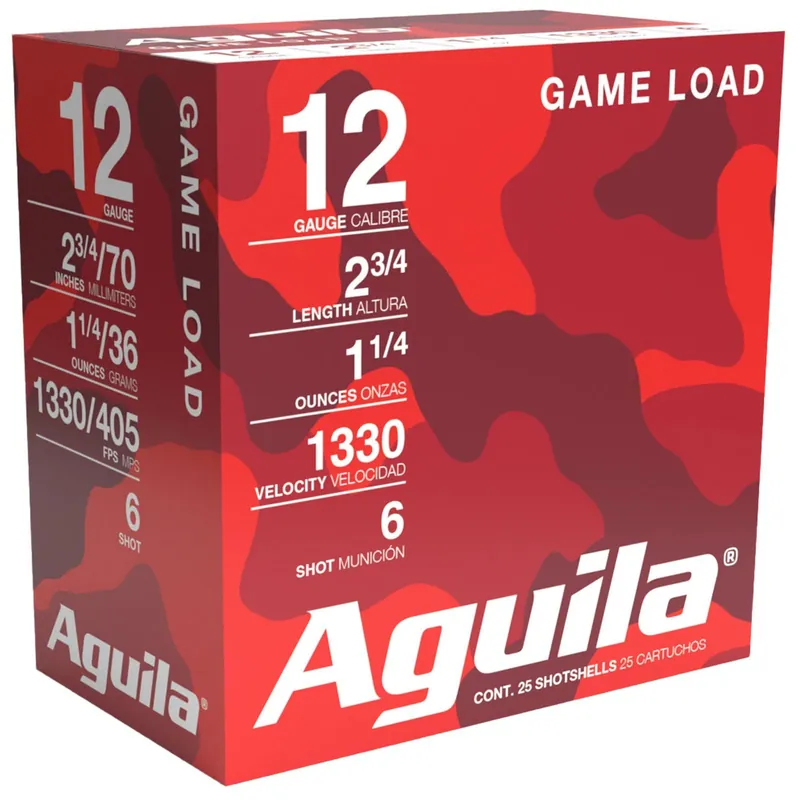 Aguila 1CHB1206 Game Load 12Gauge 2.75" 1 1/4oz 6Shot 25 Per Box/10 Case