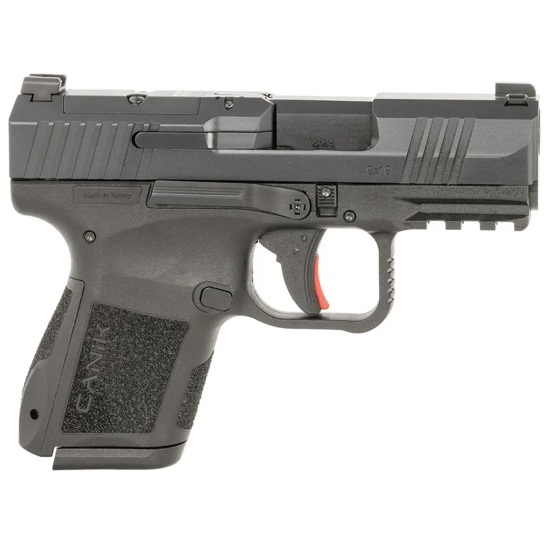 Canik HG7651CAN Mete MC9 *CA Compliant Micro-Compact Frame 9mm Luger 10+1 3.18" Steel Barrel, Black Cerakote Optic Ready/Serrated Steel Slide, Black Polymer Frame w/Picatinny Rail, Textured Grip
